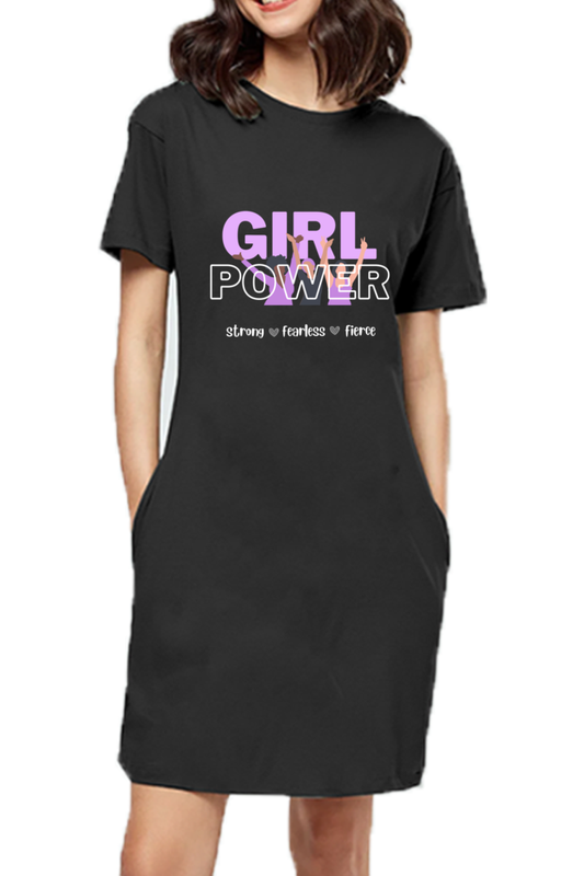 Girl Power Dark Shade T-Shirt Dress