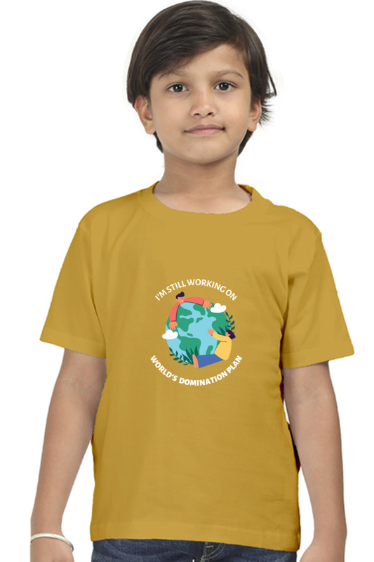 World Domination Plan Darker Shade Boys' T-Shirt